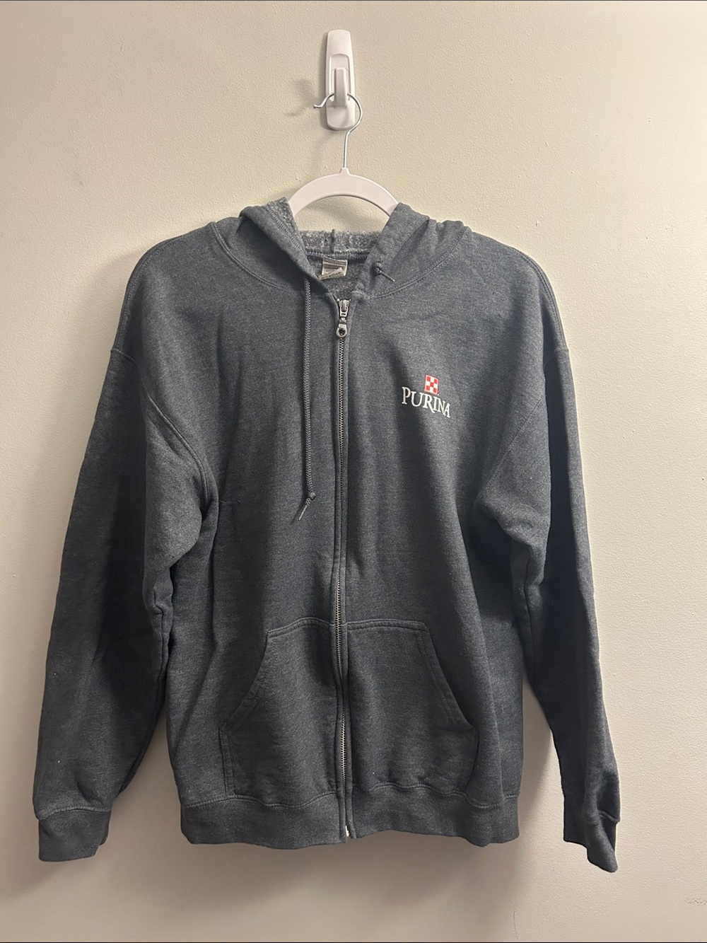 Gildan Women's Dark Gray Zip-Up Hoodie